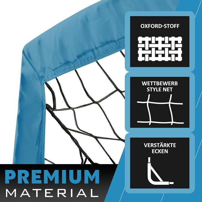 Ворота для футболу RUNBOW для дітей, портативні, для двору, дитяче тренування, з сумкою, 2.7 x 1.5 м (Сіро-блакитний)