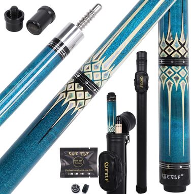 Професійний більярдний кий CUEELF з низьким відбиттям, 13 мм наконечник, вага 552-567 г, блакитний, з кейсом
