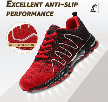 Чоловічі кросівки ASHION для бігу та занять спорту. Дихаючі, легкі, червоні, розмір 42 EU