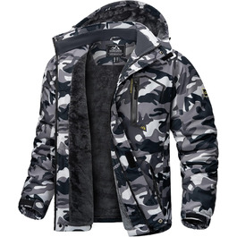 Чоловіча куртка KEFITEVD для сноубордингу та активного відпочинку: тепла, водонепроникна, з капюшоном, камуфляж