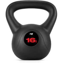 Кетлбел Hop-Sport 16 кг, пластиковий, для домашніх тренувань, ергономічні ручки | Hop-Sport