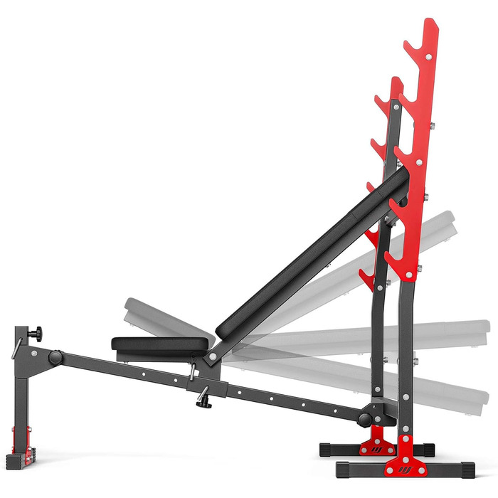 Регульована лава для жиму Marbo Sport MH-L107 2.0 з тримачем для штанги, чорна, вироблено в ЄС