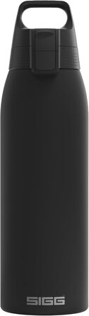 Термос SIGG Shield Therm One 1 л, чорний, для газованих напоїв, ізольована пляшка з нержавіючої сталі, не протікає, підходить для посудомийки, BPA-free, 90% перероблений метал