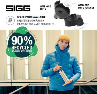 Сталева пляшка для води Sigg Shield ONE для газованих напоїв, герметична, BPA-free, 1 л, Brushed