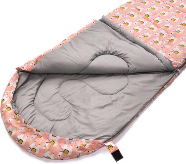 Дитячий спальний мішок Meteor Premium Kinder Ultraleicht - ультралегкий, для кемпінгу та подорожей, з рюкзаком (Лама)
