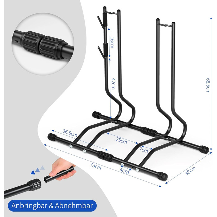 Підставка для велосипедів TLGREEN 2 шт. - стійка для паркування, ремонтна, для MTB, шосе, 20-27 дюймів, ширина шини до 70 мм