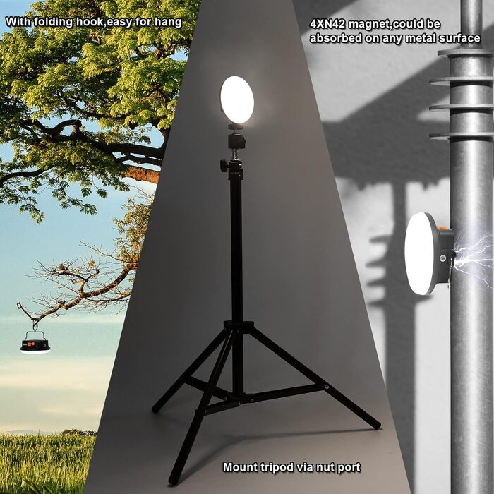 LED кемпінговий ліхтар 2000 люмен з акумулятором 9900mAh, 30W, з пульт дистанційного керування, для намету, пошуку, надзвичайних ситуацій, походу, кемпінгу