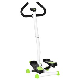 HOMCOM Stepper Fitness Swing Stepper з LCD екраном і ручкою, велотренажер для дому до 100 кг, сталь ABS, зелений, 55 x 44 x 108 см