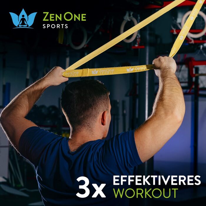 Спортивні гумові стрічки ZenOne Sports® для фітнесу (6 рівнів опору) + посібник з тренувань | Еспандери з тканини для силових вправ, розминки та реабілітації