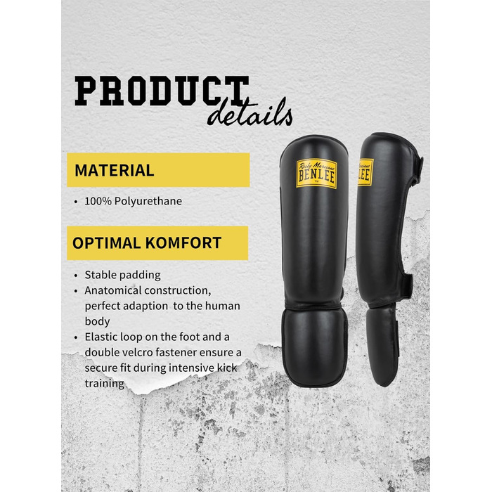 Захисники гомілок BENLEE Guardian з екошкіри, чорні (один)