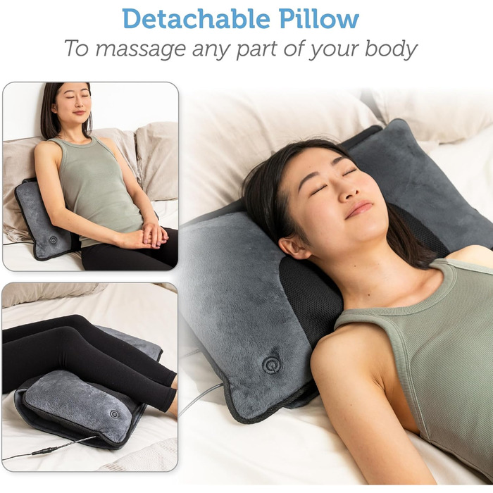 Масажний килимок Comfier з підігрівом, 10 вібраційних моторів та 4 нагрівальними подушками, електричний масажер для тіла, шиї, плечей та спини