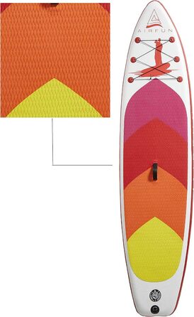 Надувний SUP-борд SENA AIRFUN, 305x76x15 см, 10.0', вантажопідйомність 150 кг, Комплект Stand UP Paddle Board, iSUP, червоний