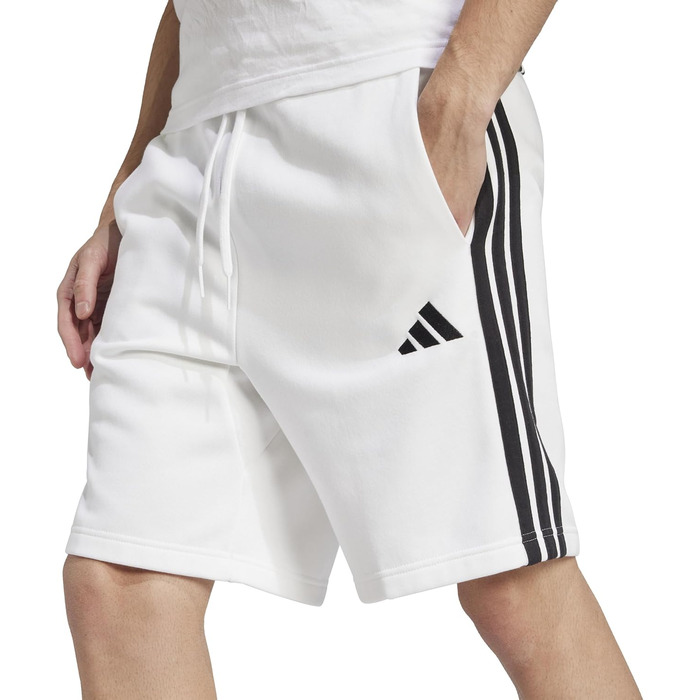 Чоловічі повсякденні шорти adidas Essentias French Terry 3-Stripes, білі з чорними смугами, розмір XL
