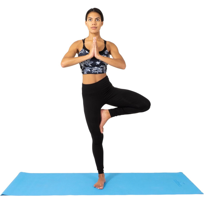 Йога мат ProsourceFit: класична, 183 см, 3 мм, з антиковзким покриттям для йоги, пілатесу та тренувань (Aqua)