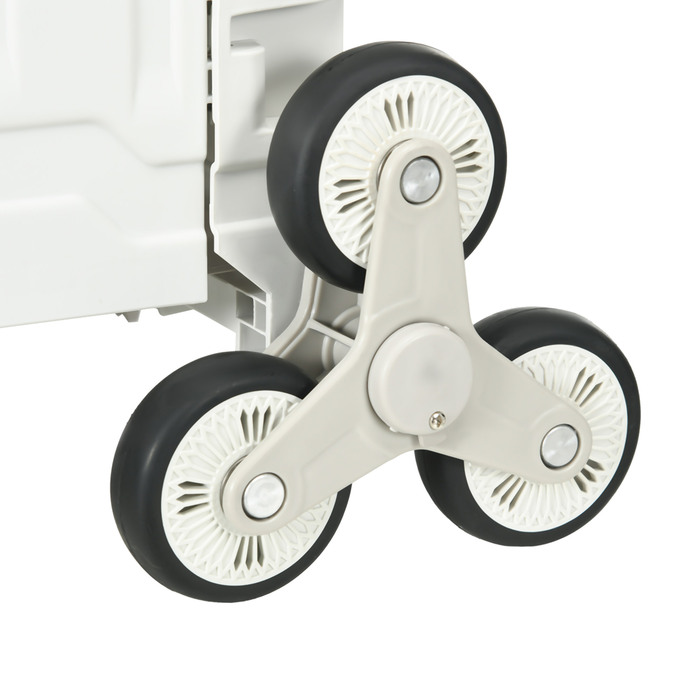 Трансформер для підйому сходами HOMCOM – мобільна складана коробка для перевезення вантажів. Максимальне навантаження: 65 кг. Білий колір.