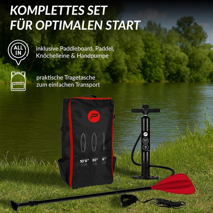 Надувний SUP Stand Up Paddle Board (150 кг) з комплектом: насос, весло, рюкзак, фініш, страховка, для водних видів спорту та паділінгу