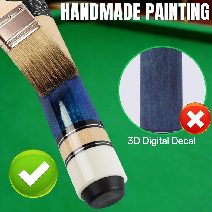 Набір більярдних київ Aklot (4 шт.) з канадського клена, 147 см, для професійних гравців, вага 510-595 г