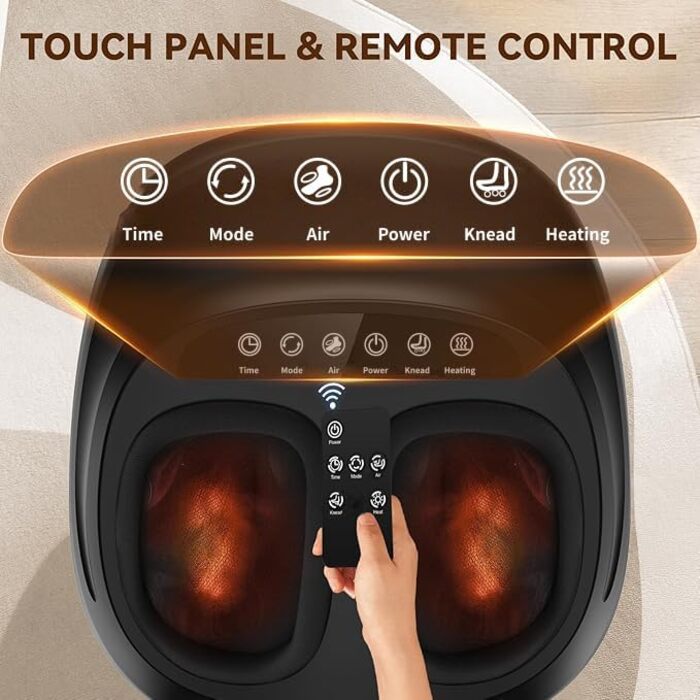 Масажер для ніг з підігрівом WERTYI Shiatsu, глибокий масаж, компресія, мульти-моди, пульт дистанційного керування, подарунок для чоловіків та жінок