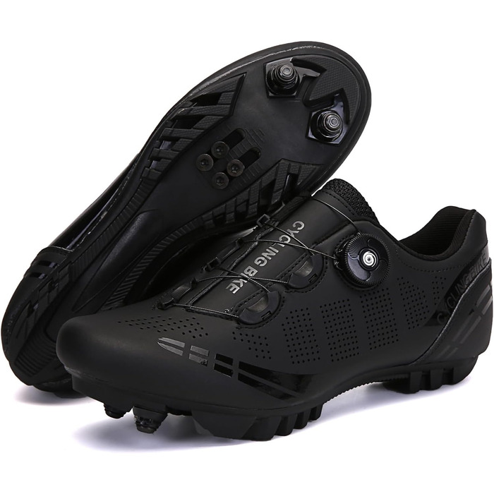 Чоловічі велотуфлі для гірського велосипеда, сумісні з Shimano SPD, 2-болти, MTB, для перегонів та катання на відкритому повітрі, білий/чорний (43 EU)