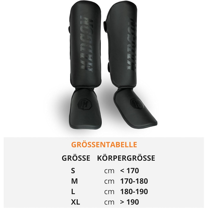 Наколінники MADGON для бойових мистецтв: MMA, кікбоксинг, муай-тай. Чорний колір, розмір M