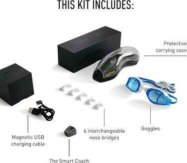 Розумні окуляри для плавання Finis Smart Goggle, унісекс, універсальний розмір, сині