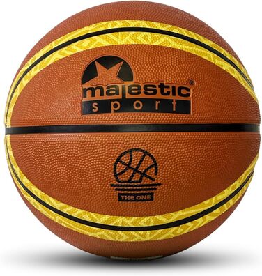 Баскетбольні м'ячі Majestic Sport #4/#6/#7 для дітей, підлітків та дорослих, Outdoor/Indoor, з неслизькою поверхнею (TheOne помаранчевий, 7)