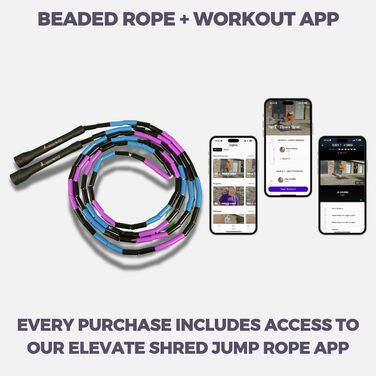 Стрибкове канат Elevate Rope Professionelles Perlen - 3м, регульований, якісні намистини та полішнур, для фрістайлу, кардіо та трюків, підходить для всіх рівнів, для використання в приміщенні та на вулиці (Galaxy)