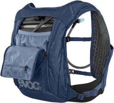 Гідраторний рюкзак EVOC HYDRO PRO 1,5/3 л з питною системою 1,5 л, ультралегкий, з відсіками для харчування, кишенями на грудному ремені, універсальний розмір, денім