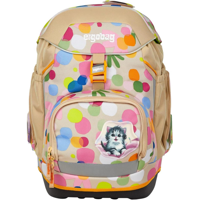 Ергономічний шкільний рюкзак ergobag Schulranzen-Set Flower Powbär (Бежевий) — комплект із 6 предметів для 1 класу початкової школи, унісекс