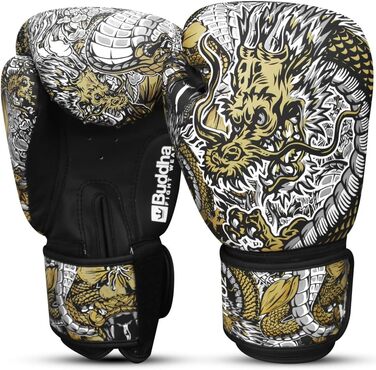 Боксерські рукавички BUDDHA FIGHT WEAR Dragon для тренувань і спарингів у Муай Тай, кікбоксингу, фітнесі, чоловічі та жіночі, різні кольори, 300-360 г