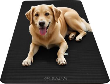Yogamat Gaiam Essentials, товстий (1 см) чорний, 183x61 см, з ременем для транспортування - для йоги та фітнесу