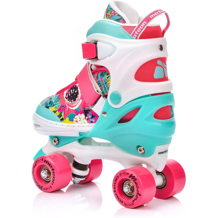 Роликові ковзани Meteor Retro Rollschuhe - стильні ролики 80-х для дітей та підлітків. Яскрава кольорова гамма, регульований розмір 39-41. Quad Skate, Inline Skates, MEADOW