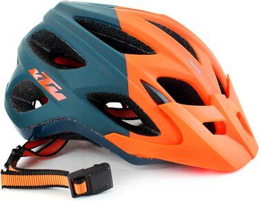 Велошолом KTM Factory Character 2021 з магнітною застібкою Fidlock, помаранчево-матовий/петрол, розмір 54-58 см