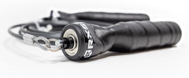 Скакалка Rx Smart Gear Black Ops з ергономічними ручками та тросом Trans Black Buff 3.4, обтяжена швидкісна для спорту, фітнесу, кросфіту, MMA, HIIT, кардіо, чорна, 275 см
