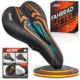 Велосипедне сідло HENMI для чоловіків та жінок: м'яке, комфортне, дихаюче, з амортизацією, ергономічне. Підходить для MTB, трекінгу, шосе та гірського велосипеда. Стандартна сітка.