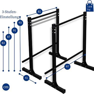 Бруси для віджимань Parallettes, домашній тренажер, регульовані 83-91 см, для силових тренувань