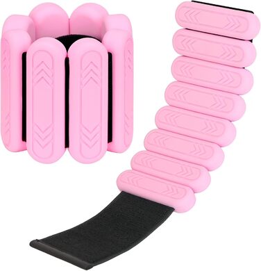 Набір манжет для ніг Smlper 2 шт. (2 кг) - для фітнесу, йоги, пілатесу, ходьби, бігу (рожевий)