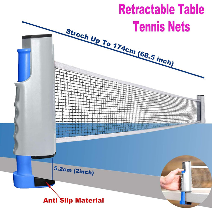 Набір для настільного тенісу RTMAXCO: 2 ракетки, 6 м'ячів, сітка, сумка. Професійний набір для настільного тенісу