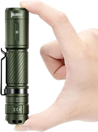 Ліхтарик WUBEN C3 LED: 1200 Люмен, USB-C, IP68, 6 режимів, тактичний, для кемпінгу та надзвичайних ситуацій (зелений)