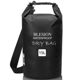 Водонепроникний мішок-рюкзак Dry Bag 5L/10L/15L/20L/30L з регульованим плечовим ременем, для каякінгу, риболовлі, плавання, піших прогулянок та подорожей, чорний (10L)