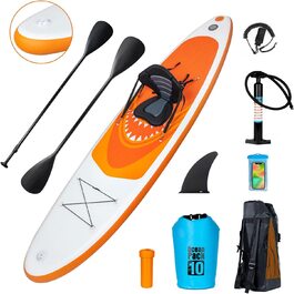 SUP дошка надувна YUSING 11' (335x76x16.5 см) помаранчева, комплект: весло, насос, рюкзак, ліш, гермосумка, до 150 кг