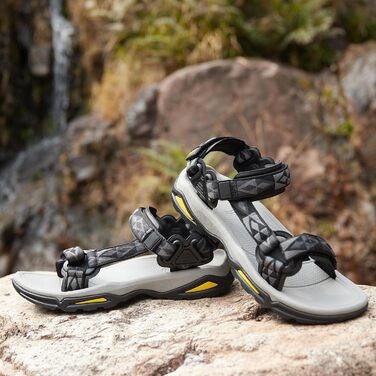 Сандалі жіночі спортивні Trekking Damen Schwarz для активного відпочинку та подорожей, з підтримкою склепіння стопи, чорні, 42 EU