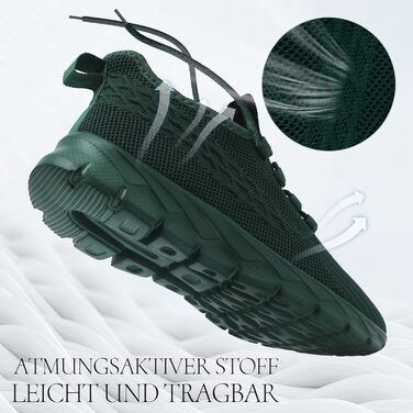 Кросівки для чоловіків: бігові, для ходьби, фітнесу, літні. Зелені, 49 EU