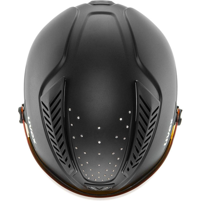 Лижний шолом uvex hlmt 600 visor з візором для жінок і чоловіків, регульований розмір 55-57 см, чорний матовий