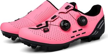 Велосипедні черевики для чоловіків: MTB, шосе, маунтінбайк, Radschuhe з системою кріплення 2-х педалей та пряжкою. Колір: зелений, рожевий (41 EU)