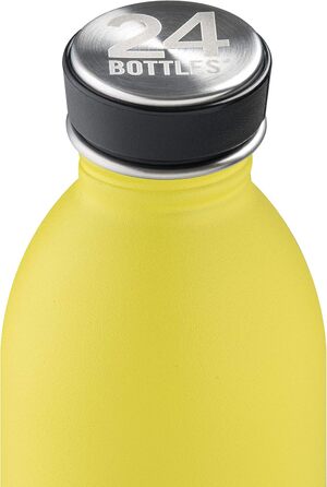 Пляшка для води 24Bottles, нержавіюча сталь, 500 мл, легка, неізольована, для роботи, школи та університету, жовта (Citrus)