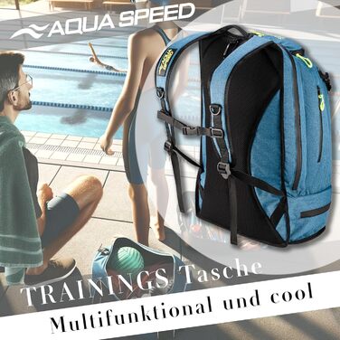 Рюкзак Aqua Speed MAXPACK 42л чорний для спорту та подорожей з мікрофібровим рушником