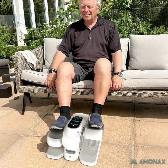 Електричний еліптичний тренажер Amonax, міні крос-тренажер для дому, сидячий тренажер для ніг, кардіо тренажер під стіл, для людей похилого віку, білий