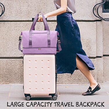 Спортивна сумка YOUYIKE для жінок та чоловіків 20-35Л, дорожня сумка з вельвету з відділенням для взуття та вологих речей, сумка для фітнесу, тренувань та подорожей (Коричнева, Лілова)