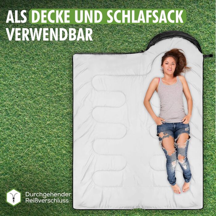 Спальний мішок 210 x 75 см - ковдровий, 3-4 сезони, для кемпінгу, подорожей, туризму. Чорний.